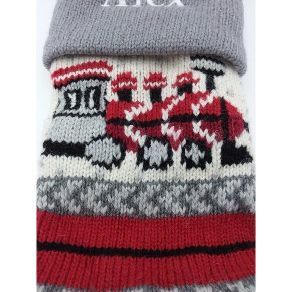 Pottery Barn Kids Alex Natural Fair Isle Train Wool Christmas Xmas Stocking - Picture 16 of 16